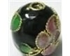 Black 6mm Round Cloisonne